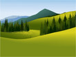 Rural landscape with mountains
