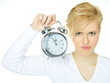 Foto: Pretty woman is annoyed by the early buzzer ring Pretty woman is annoyed by the early buzzer ring