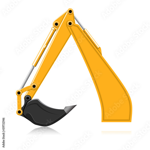 Illustration: Tractopelle jaune Tractopelle jaune