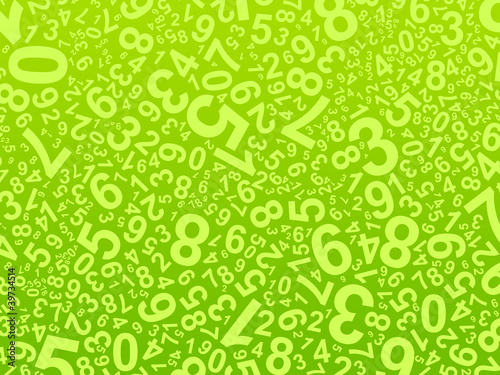 Illustration: Fond vert - Numéros - Mathématiques Fond vert - Numéros - Mathématiques