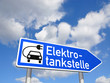Wegweiser Elektrotankstelle