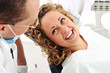 Dentist's teeth checkup, series of related photos