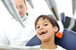 Dentist's teeth checkup, series of related photos