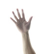 Foto: hand symbol that means five on white background hand symbol that means five on white background