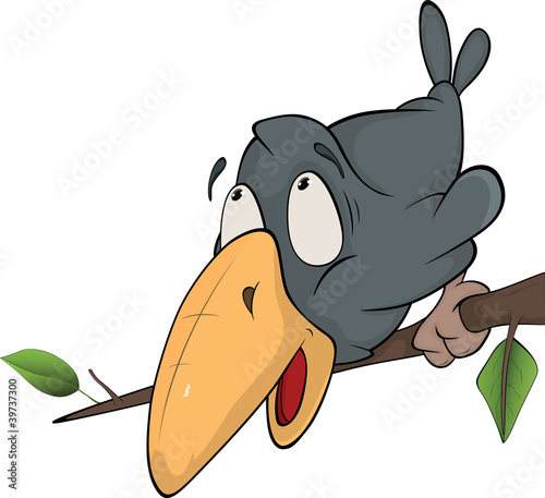 Vector: Raven. Cartoon Raven. Cartoon