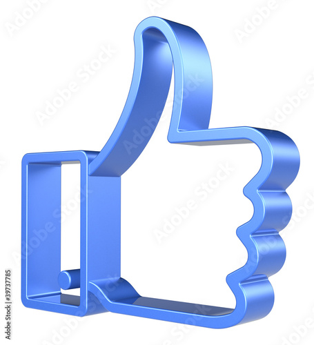 Illustration: Like Symbol on white background. 3d Render, isolated. Like Symbol on white background. 3d Render, isolated.