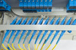 network server room routers and fiber optical cables network server room routers and fiber optical cables