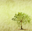 tree with old grunge antique paper texture