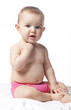 cute baby girl thinking