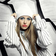 Fashion portrait of beautiful hip-hop woman