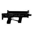 submachine gun, silhouette
