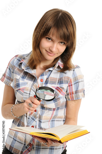 Photo: Eye and magnifying glass and book Eye and magnifying glass and book