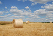 Strohrollen, Stoppelfeld, Ernte, Sommerwetter, Wolken