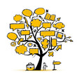 Sketch of tree with arrows and frames for your design