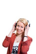 Young female with headphones