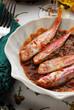 Triglie al pomodoro Mullets in tomate sauce