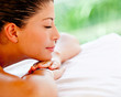 Woman relaxing at a spa