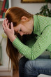 Foto: woman suffering from depression oder headache woman suffering from depression oder headache