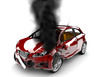 Red car burn