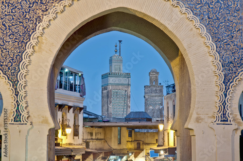 Photo: Bab Bou Jeloud gate at Fez, Morocco Bab Bou Jeloud gate at Fez, Morocco