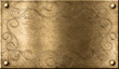 Grunge Brass Plate With Floral...