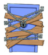 a chaine on a closed door