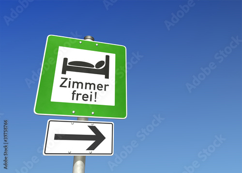 Foto: Schild Zimmer frei Schild Zimmer frei