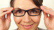 Woman with eyeglasses. Eye care optometry.