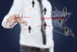 Businessman pushing people Social Network.