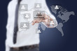 Businessman pushing people Social Network.