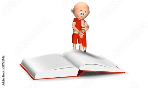 Illustration: Toon guy writing in a notebook Toon guy writing in a notebook