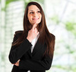 Businesswoman having an idea