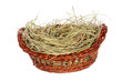 Photo: basket with hay isolated basket with hay isolated