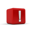 Red 3D block with a exclamation mark