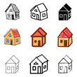 house icons vector set