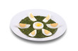 Spinach with boiled egg