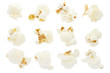 Popcorn collection isolated, clipping path included