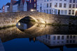 Bridge over a canal at dusk Bridge over a canal at dusk