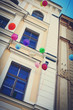 Holiday colorful balloons are flying to the sky