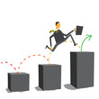 Businessman moving forward no matter what