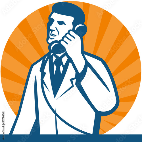 Vector: Scientist Researcher Lab Technician Telephone Scientist Researcher Lab Technician Telephone
