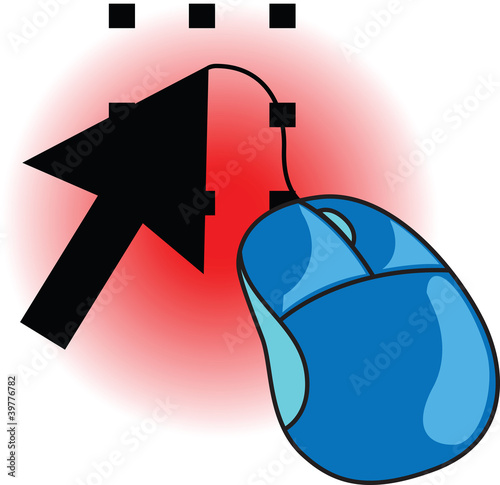 Illustration: Computer mouse and arrow Computer mouse and arrow