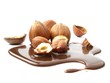 Hazelnuts with chocolate syrup