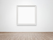 Blank photo frame at the wall with clipping path for the inside
