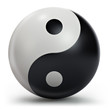 Yin Yang symbol, 3d shape isolated on white