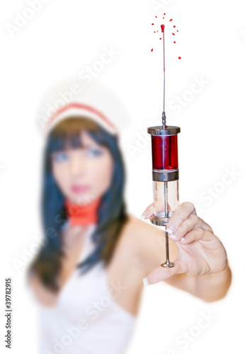 Photo: nurse with injection nurse with injection