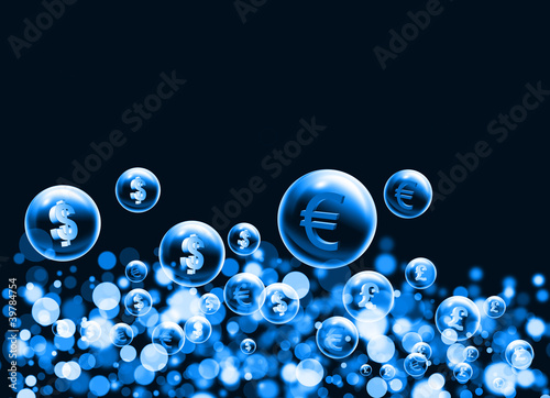 Illustration: money symbol bubbles money symbol bubbles
