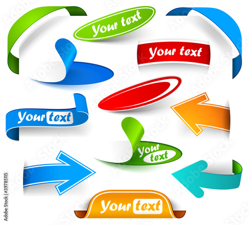 Vector: Collection of bookmarks and labels Collection of bookmarks and labels