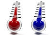 Thermometer rot, blau