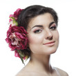 woman with flowers